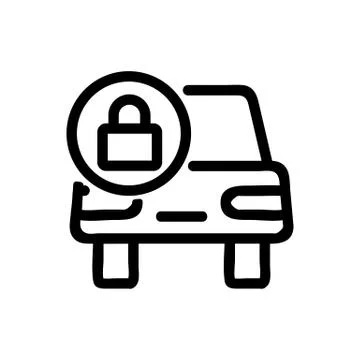 Car lock icon vector. Isolated contour symbol illustration Stock Illustration