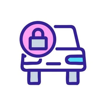 Car lock icon vector. Isolated contour symbol illustration 스톡 일러스트