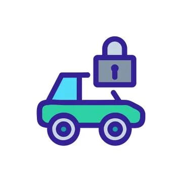 Car lock icon vector. Isolated contour symbol illustration 스톡 일러스트