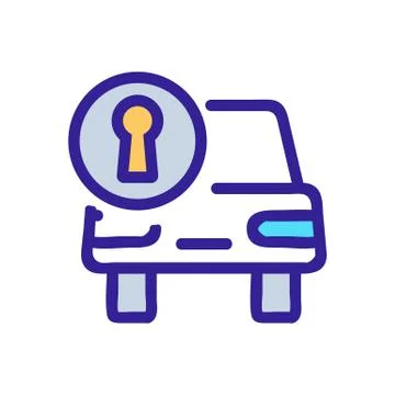 Car lock icon vector. Isolated contour symbol illustration 库存插图