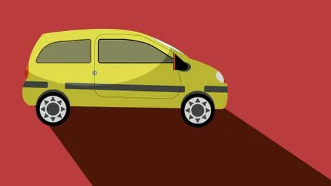 Car with a long shadow Stock Illustration