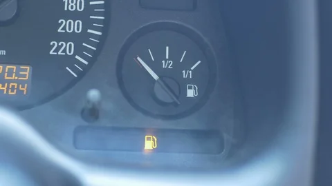 Car Low Level of Fuel Stock-Footage 93455244