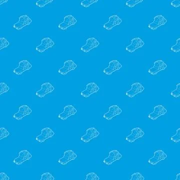Car with luggage and boxes pattern seamless blue イラスト素材