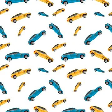 Car machine pattern on a white background Stock Illustration
