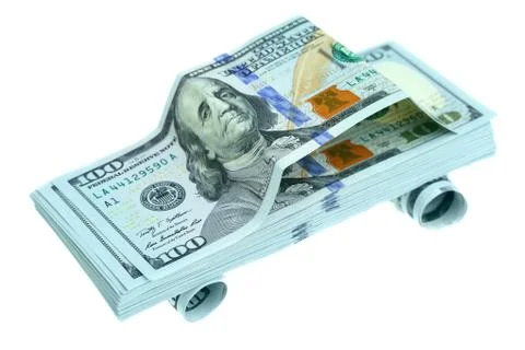 Car made of dollars Foto stock
