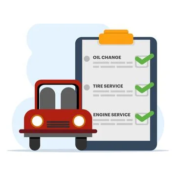 Car maintenance checklist icon concept Ilustración de archivo