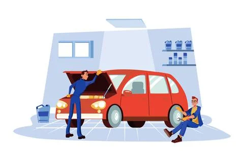 Car Maintenance Stock Illustration