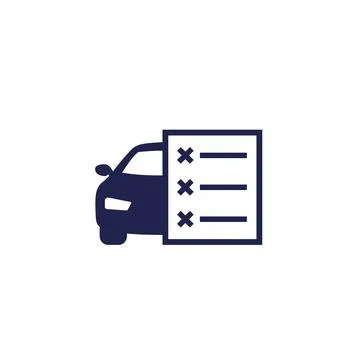 Car maintenance, list with problems icon Stock Illustration