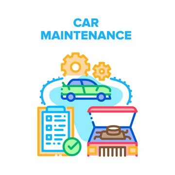 Car Maintenance Vector Concept Color Illustration Ilustración de archivo