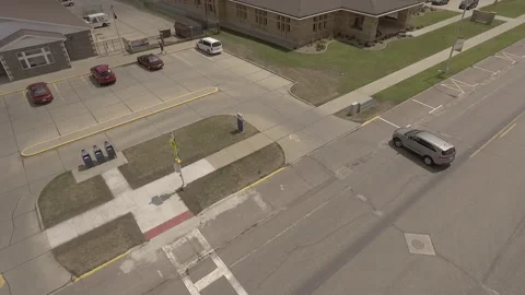 Car Making U Turn Overhead Stock Footage 145235922