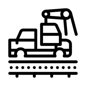 Car manufacturing icon vector outline illustration Stock Illustration
