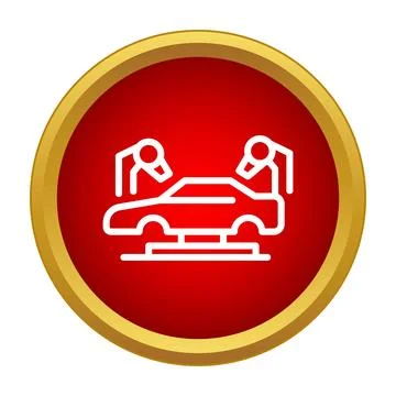 Car manufacturing process automation line icon concept Stock Illustration