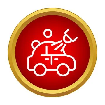 Car manufacturing process icon with assembly robot Stock Illustration