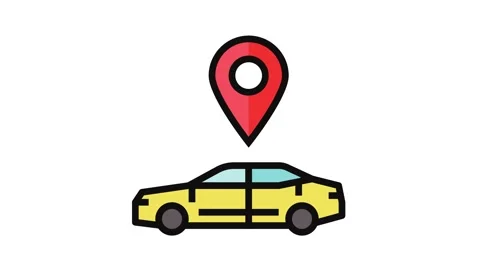 Car map location color icon animation Stock Footage 326104752