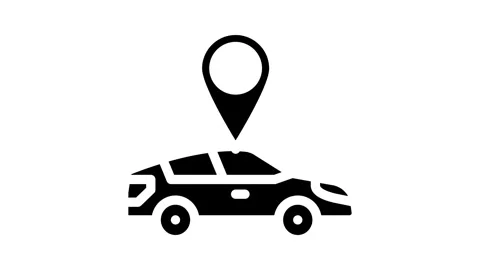 Car map location glyph icon animation Stock Footage 326742078