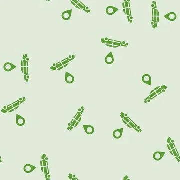 Car map location glyph seamless pattern Illustrazione stock