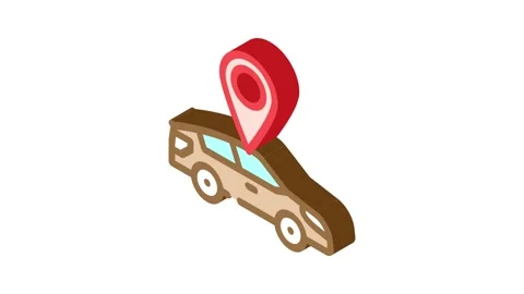 Car map location isometric icon animation Stock Footage 327288481