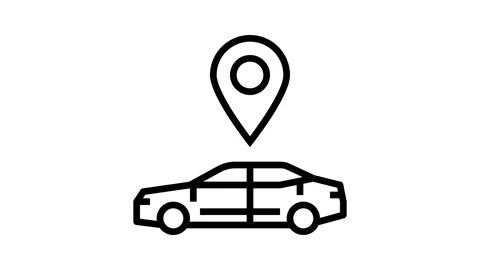 Car map location line icon animation Stock Footage 326130959