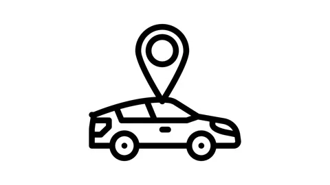 Car map location line icon animation Stock Footage 326758837