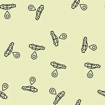 Car map location line seamless pattern 库存插图