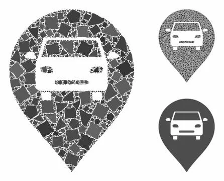 Car map marker Composition Icon of Irregular Elements 스톡 일러스트