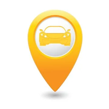 Car MAP pointer yellow Stock Illustration