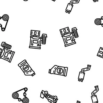 Car mechanic auto seamless pattern vector Illustration