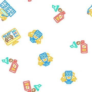 Car mechanic auto seamless pattern vector 스톡 일러스트