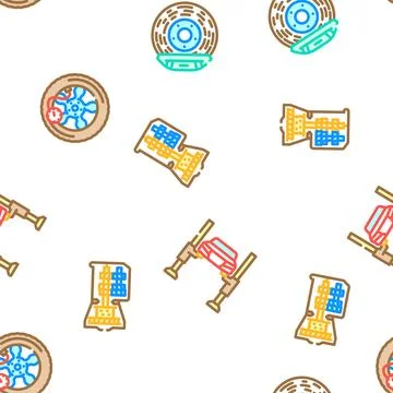 Car mechanic auto seamless pattern vector Stock Illustration