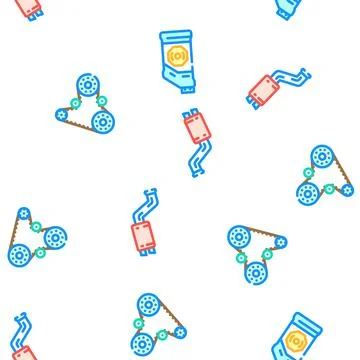 Car mechanic auto seamless pattern vector Stock Illustration