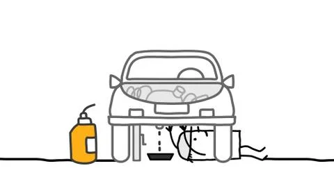 Car &amp; mechanic Stock Illustration