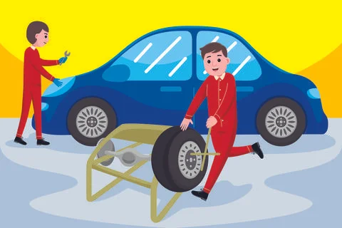 Car Mechanic Profession Stock Illustration