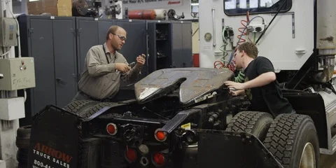 Car Mechanic Teaching Stock Footage 123420266