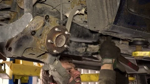 Car mechanic at work Stock Footage 71834601