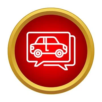 Car messaging service icon in red circle Stock Illustration