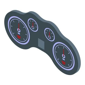 Car meter dashboard icon, isometric style 스톡 일러스트
