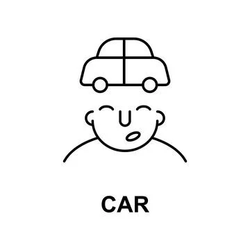 Car on mind icon. Element of human mind icon for mobile concept and web apps Stock Illustration