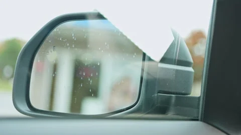 Car mirror adjustment. Driver adjusts side automotive mirror. Electronic au.. Video stock 293844801