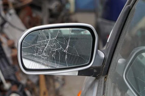 Car mirror broken Stock Photos