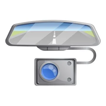 Car mirror dvr camera icon, cartoon style 스톡 일러스트