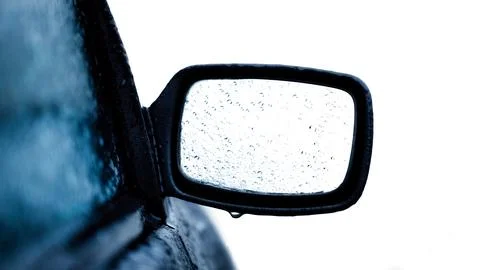 Car mirror isolated on white background. Selective focus Stock Photos