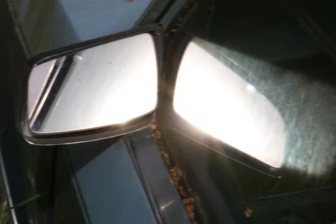 Car Mirror Sunlight Reflection Foto stock