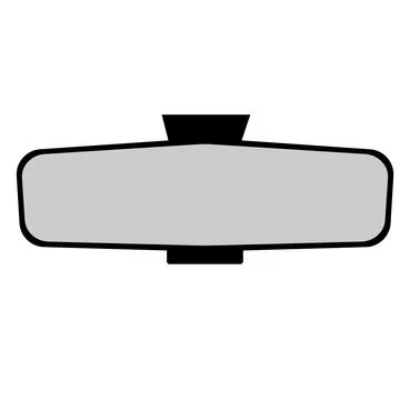 Car Mirror on white background. Rear view mirror sign. flat style. Stock Illustration