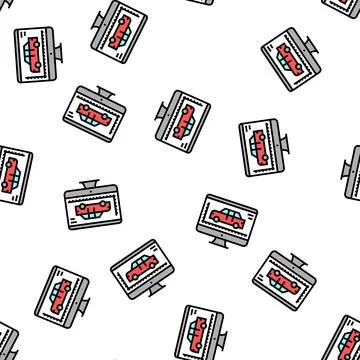 Car model sizes and characteristics vector seamless pattern 스톡 일러스트