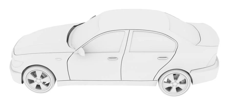 Car model on white Stock Illustration