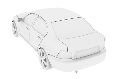 Car model on white Stock Illustration