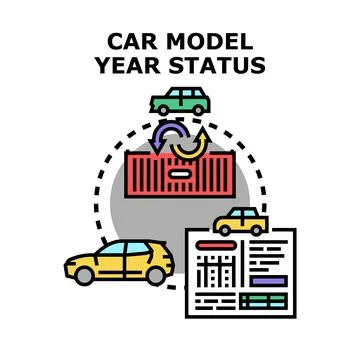 Car model year status data tracking system Stock Illustration