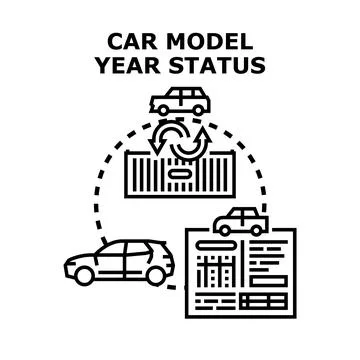 Car model year status data tracking system Stock Illustration