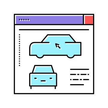 Car modeling program color icon vector illustration Illustrazione stock