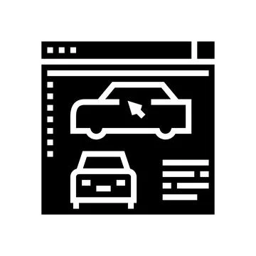 Car modeling program glyph icon vector illustration Illustrazione stock